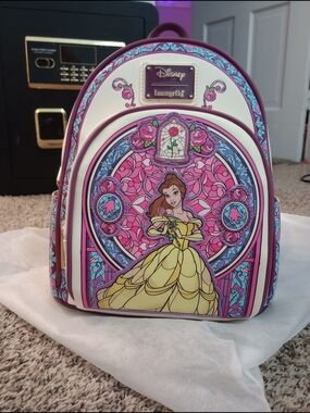Disney Loungefly Belle Stained Glass Mini Backpack